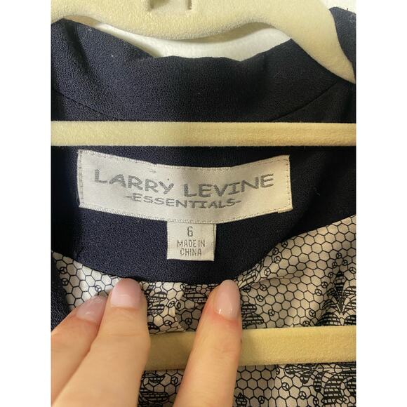 Larry Levine Black with Pattern Lining Vintage Blazer Sz 6 - Picture 3 of 3
